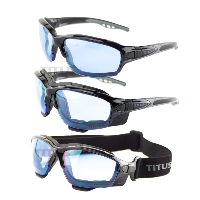 TITUS Motorcycle Riding Padded Sport Goggles (G11 - Sport Mirror) - Image 4